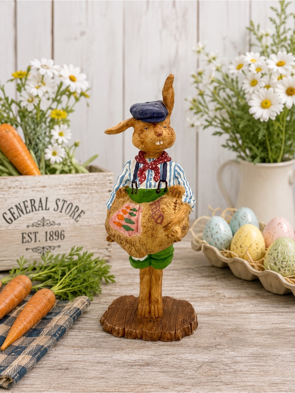 Vintage Department 56 General Store Rabbit w/ Feed Bag Easter Village 1994